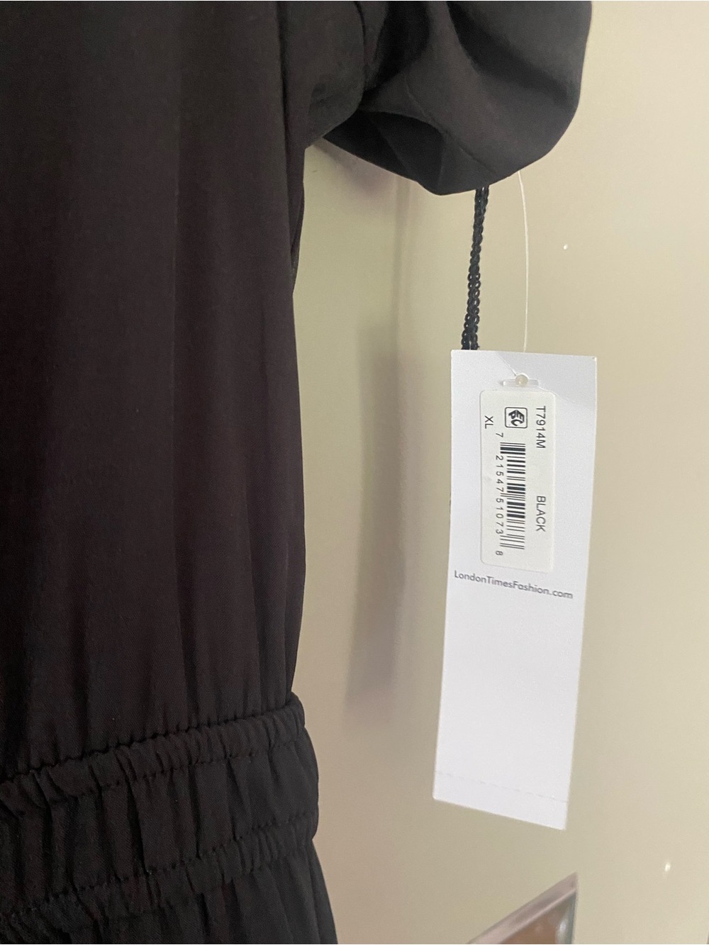 NWT LONDON TIMES Black Bubble Sleeve Tiered A-Line Maxi Dress Size XL - Picture 5 of 8
